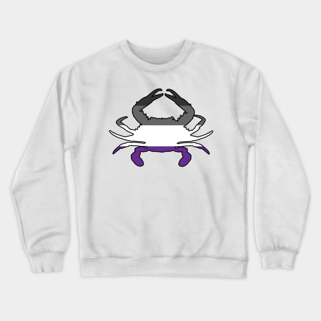 Blue Crab: Asexual Pride Crewneck Sweatshirt by ziafrazier